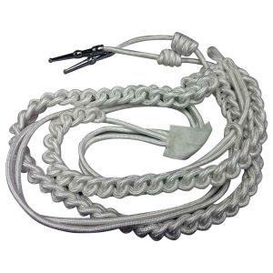 Military Silver Aiguillette with Two Tips