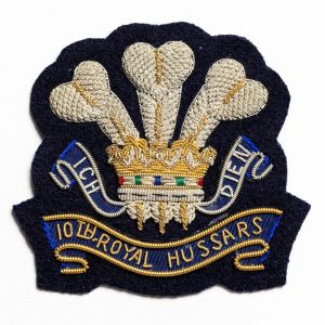 10th Royal Hussar Bullion Wire Blazer Badge