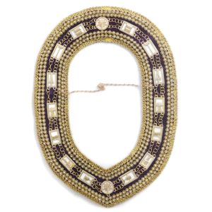 Gold Rhinestones OES Chain Collar Purple Backing