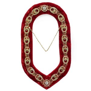Rhinestones Shriners Chain Collar Gold Plated