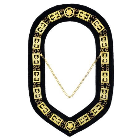 32nd Degree Scottish Rite Chain Collar Wings Down Gold