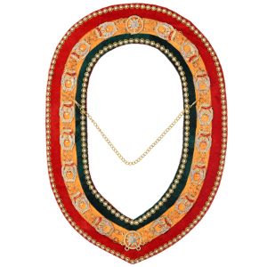 Shriners Chain Collar Gold Plated With Rhinestones