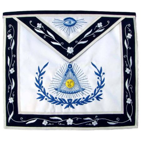Past Master Blue Lodge Apron Navy Blue Velvet Ribbon