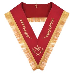 Master Mason Blue Lodge Red Ribbon Collar