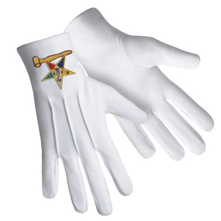 White Cotton Worthy Matron OES Gloves