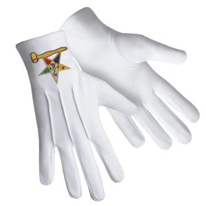 White Cotton Worthy Matron OES Gloves
