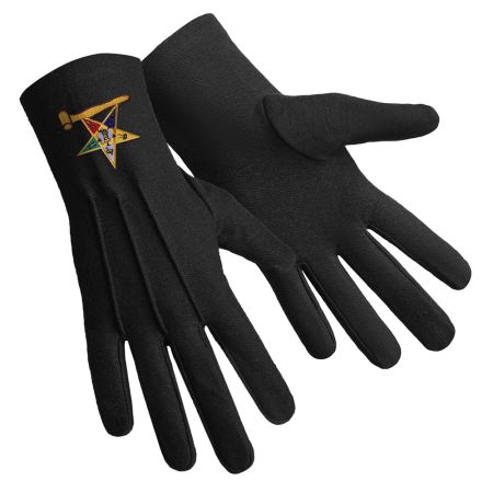 Black Cotton OES Gloves With Gold Gavel